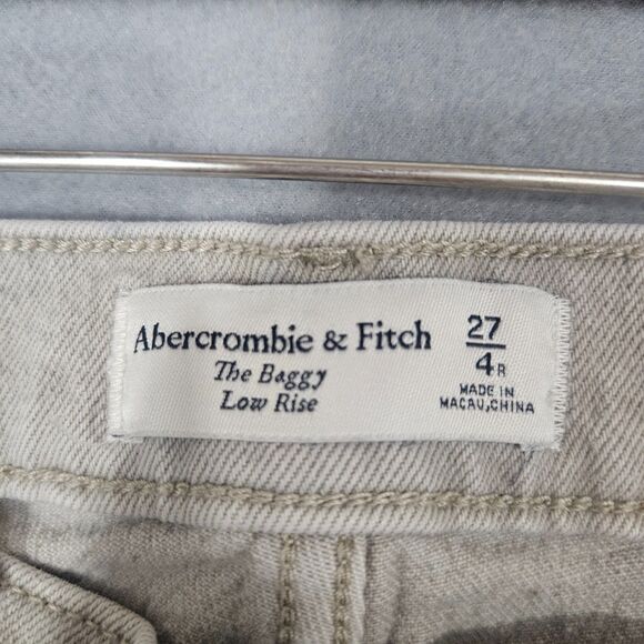 Abercrombie & Fitch The Baggy Low Rise Jorts in Tan Sz 27 US 4 10" - Picture 2 of 8